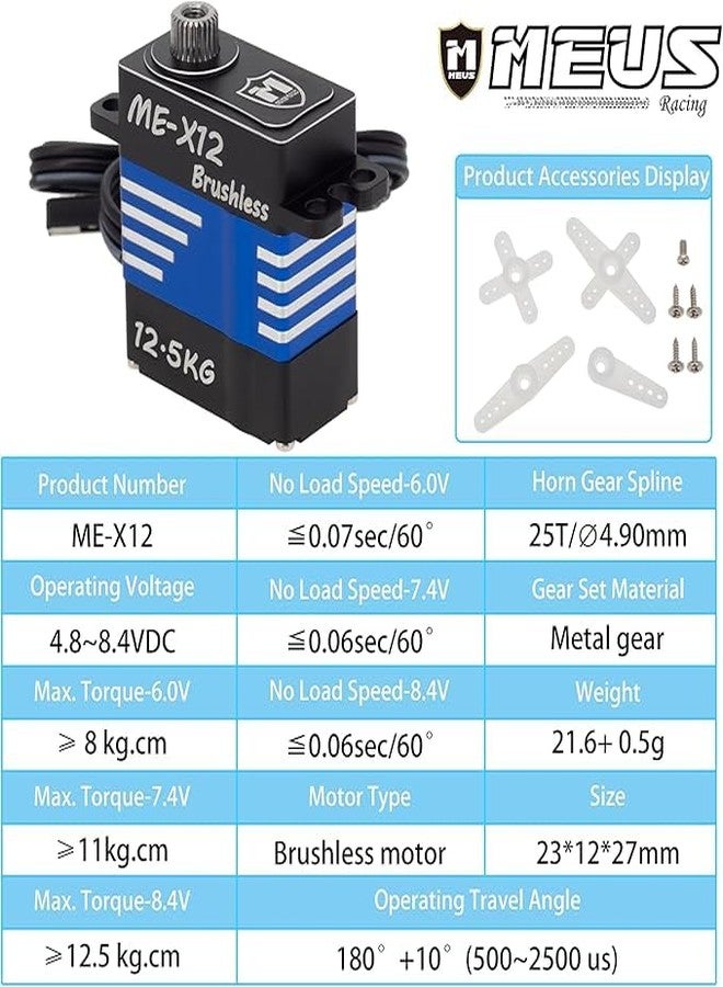 MEUS RACING سيرفو MEUS Racing بدون قلب TRX4M مع حامل سيرفو أفقي وذراع سيرفو لقطع غيار ترقية سيارة الزحف TRX4M 1/18 RC، غير مناسب للإطار الأصلي (12.5 كجم). - Image 5